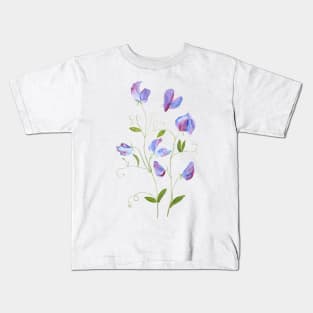 purple sweat peas flowers 2021 Kids T-Shirt